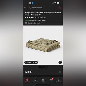 Threshold 100% Cotton King Blanket